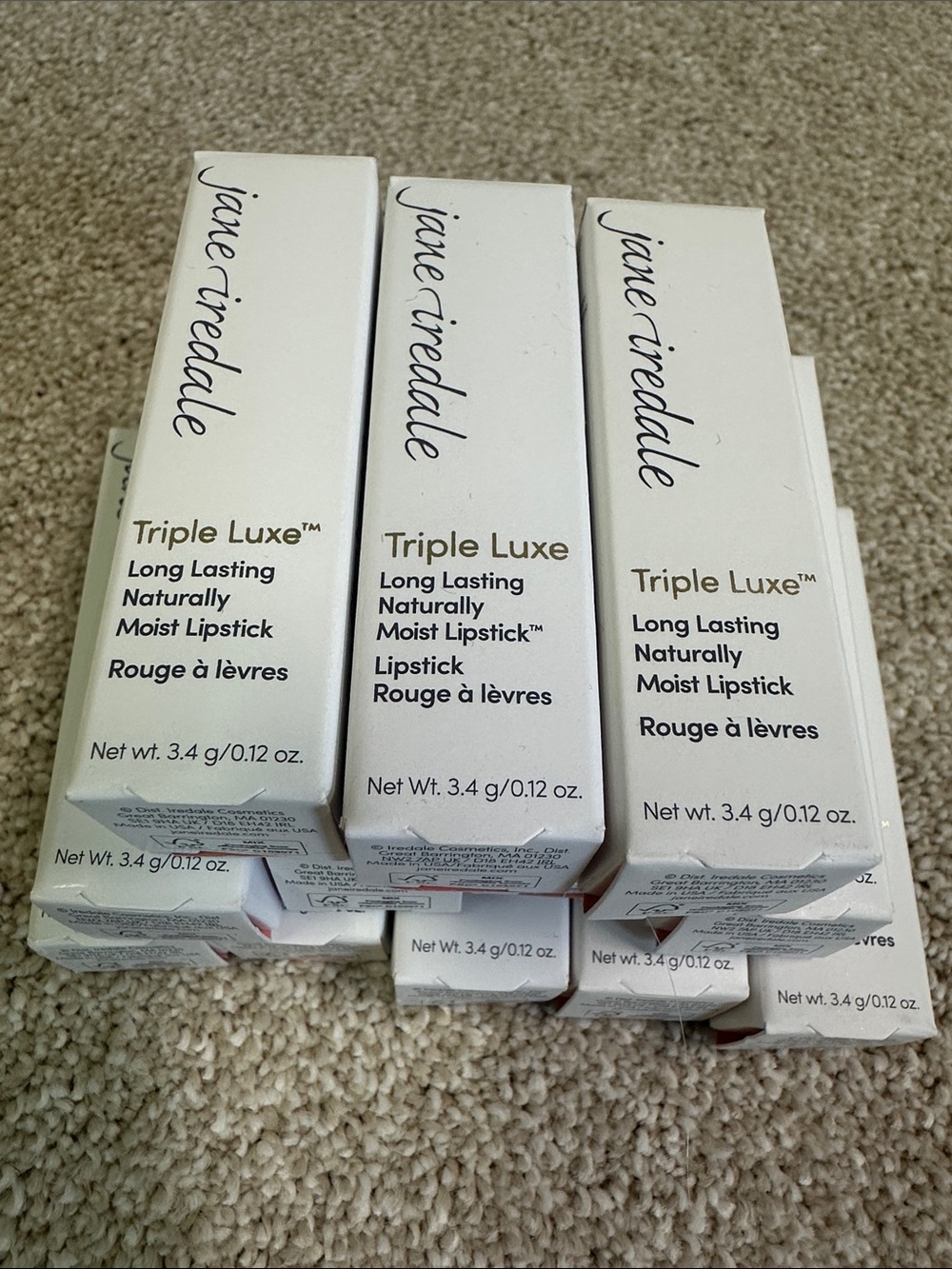 jane iredale Triple Luxe Moist Lipstick - lot of‎ 12 NIB